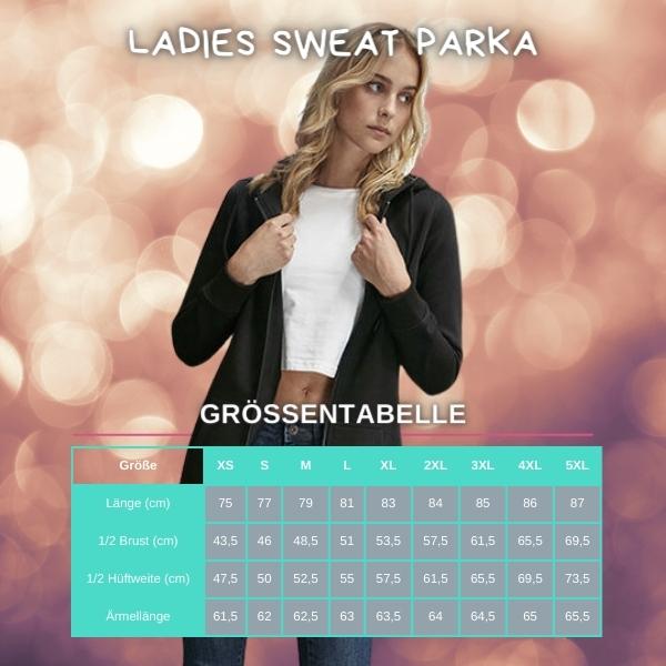 BY148 Ladies Sweat Parka Groessentabelle