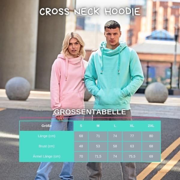 JH021 Cross Neck Hoodie Groessentabelle