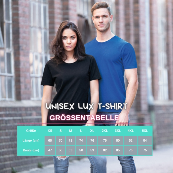 Unisex Lux-T Shirt ST7000 Groessentabelle